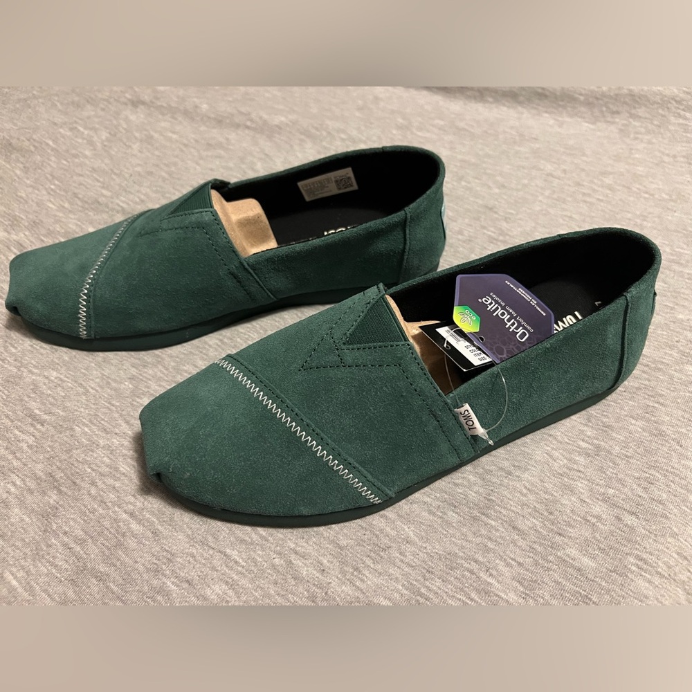 TOMS x KROST green suede Alpargata, men’s size 7, new with box